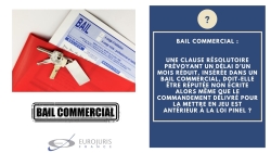 Bail commercial clause résolutoire inferieurs un mois